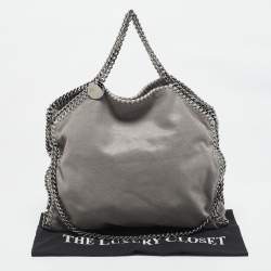 Pre Owned Stella McCartney Grey Faux Suede Small Falabella Tote