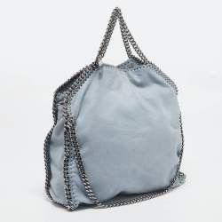 Pre Owned Stella McCartney Light Blue Faux Suede Small Falabella Tote