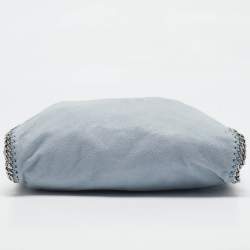 Pre Owned Stella McCartney Light Blue Faux Suede Small Falabella Tote