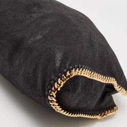 Pre Owned Stella McCartney Black Faux Suede Small Falabella Tote