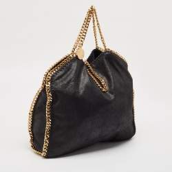 Pre Owned Stella McCartney Black Faux Suede Small Falabella Tote