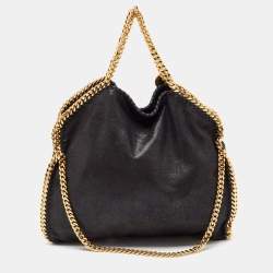 Pre Owned Stella McCartney Black Faux Suede Small Falabella Tote