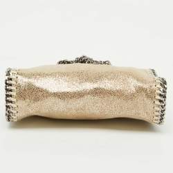Pre Owned Stella McCartney Gold Faux Suede Tiny Falabella Tote