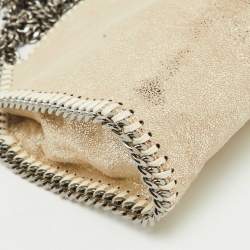 Pre Owned Stella McCartney Gold Faux Suede Tiny Falabella Tote