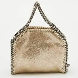 Pre Owned Stella McCartney Gold Faux Suede Tiny Falabella Tote