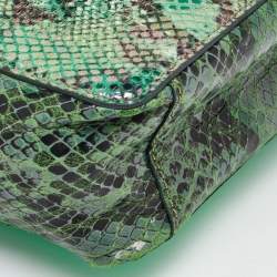 Stella McCartney Green Lizard and Python Embossed Leather Waverly Small Crossbody Bag