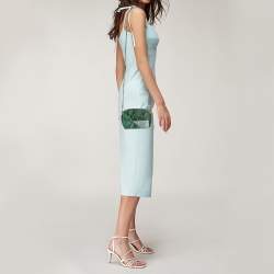 Stella McCartney Green Lizard and Python Embossed Leather Waverly Small Crossbody Bag