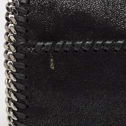 Pre Owned Stella McCartney Black Faux Suede Embellished Falabella Flap Crossbody Bag