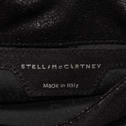 Pre Owned Stella McCartney Black Faux Suede Embellished Falabella Flap Crossbody Bag