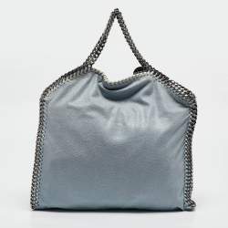 Pre Owned Stella McCartney Light Blue Faux Suede Small Falabella Tote