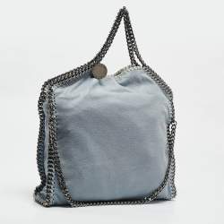 Pre Owned Stella McCartney Light Blue Faux Suede Small Falabella Tote