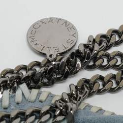 Pre Owned Stella McCartney Light Blue Faux Suede Small Falabella Tote