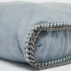 Pre Owned Stella McCartney Light Blue Faux Suede Small Falabella Tote
