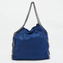 Pre Owned Stella McCartney Blue Faux Suede Small Falabella Tote