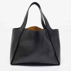 Stella McCartney Black Faux Leather Perforated Logo Tote
