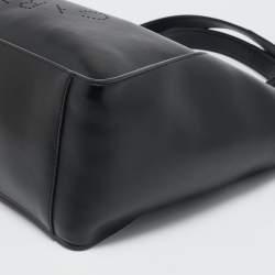 Stella McCartney Black Faux Leather Perforated Logo Tote