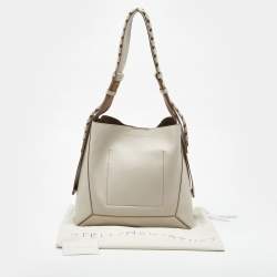 Stella McCartney Light Grey Faux Leather Medium Braided Handle Hobo