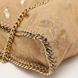 Pre Owned Stella McCartney Gold Faux Suede Small Falabella Tote
