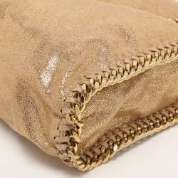 Pre Owned Stella McCartney Gold Faux Suede Small Falabella Tote