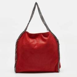 Stella McCartney Red Faux Suede Small Falabella Tote