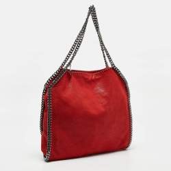 Stella McCartney Red Faux Suede Small Falabella Tote