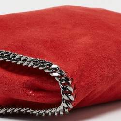 Stella McCartney Red Faux Suede Small Falabella Tote