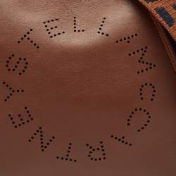 Stella McCartney Brown Faux Leather Small Logo Camera Crossbody Bag