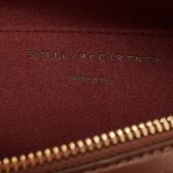 Stella McCartney Brown Faux Leather Small Logo Camera Crossbody Bag