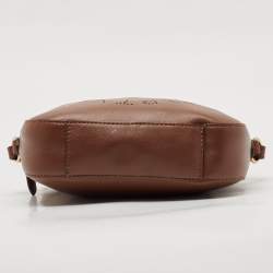 Stella McCartney Brown Faux Leather Small Logo Camera Crossbody Bag