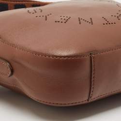 Stella McCartney Brown Faux Leather Small Logo Camera Crossbody Bag