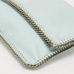 Stella McCartney Mint Green Faux Suede Falabella Foldover Clutch