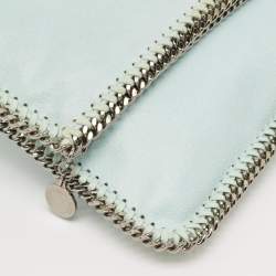 Stella McCartney Mint Green Faux Suede Falabella Foldover Clutch