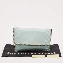 Stella McCartney Mint Green Faux Suede Falabella Foldover Clutch