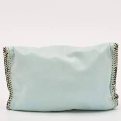 Stella McCartney Mint Green Faux Suede Falabella Foldover Clutch