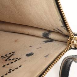 Pre Owned Stella McCartney Beige/Black Canvas and Faux Leather Wristlet Clutch