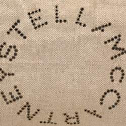 Pre Owned Stella McCartney Beige/Black Canvas and Faux Leather Wristlet Clutch