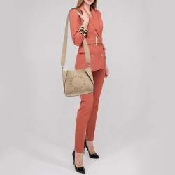 Stella McCartney Beige Faux Leather Logo Crossbody Bag