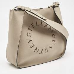 Stella McCartney Beige Faux Leather Logo Crossbody Bag