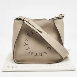 Stella McCartney Beige Faux Leather Logo Crossbody Bag