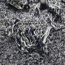 Stella McCartney Navy Blue/White Crochet Fabric Large Falabella Tote