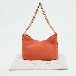 Pre Owned Stella McCartney Orange Faux Suede Mini Zip Falabella Shoulder Bag