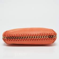 Pre Owned Stella McCartney Orange Faux Suede Mini Zip Falabella Shoulder Bag