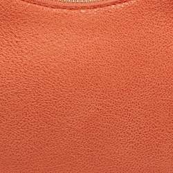 Pre Owned Stella McCartney Orange Faux Suede Mini Zip Falabella Shoulder Bag