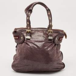 Stella McCartney Purple Faux Leather Appaloosa Tote