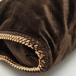 مملوكة مسبقًا Stella McCartney Brown Python Print Velvet Small Falabella Tote