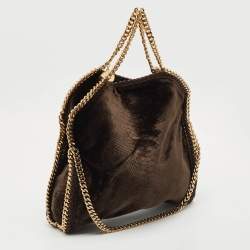مملوكة مسبقًا Stella McCartney Brown Python Print Velvet Small Falabella Tote