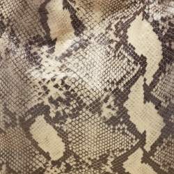 Stella McCartney Beige Python Print Faux Patent Leather Small Falabella Tote