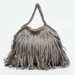 Pre Owned Stella McCartney Grey Faux Suede Mini Falabella Tote