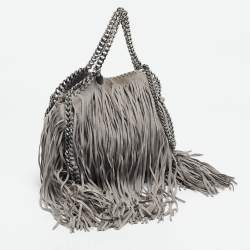 Pre Owned Stella McCartney Grey Faux Suede Mini Falabella Tote