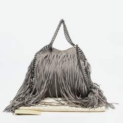 Pre Owned Stella McCartney Grey Faux Suede Mini Falabella Tote